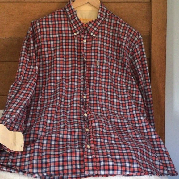 Barbour Men's Plaid Shirt in Red and Blue - Picture 3 of 14